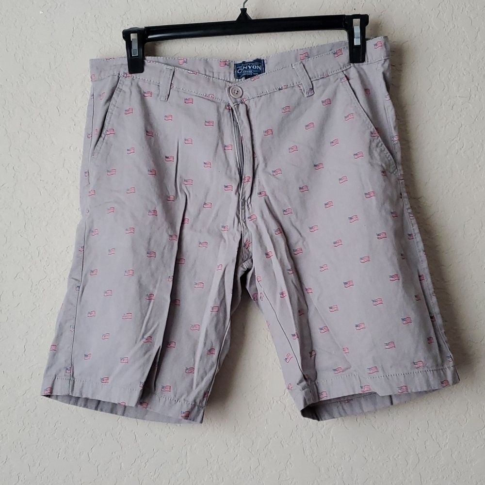 4/$30 Canyon Creek khaki American flag mens size 34 shorts **
